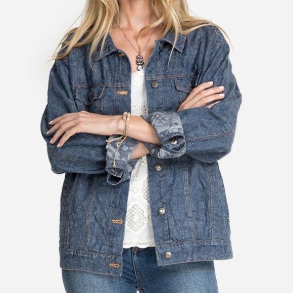 Johnny Was QIVA Embroidered Denim Jacket - Picture 5 of 8